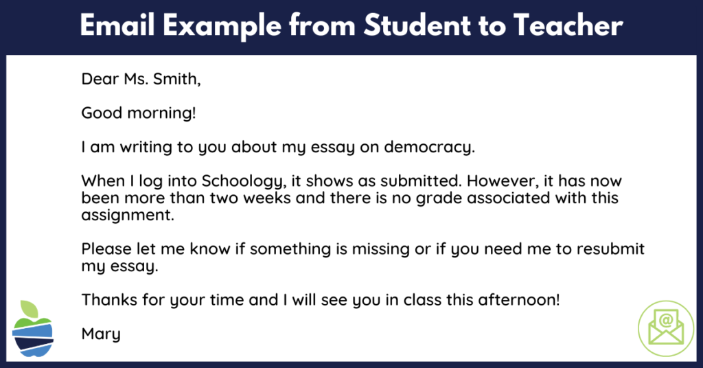 email example from student to teacher ectutoring.com