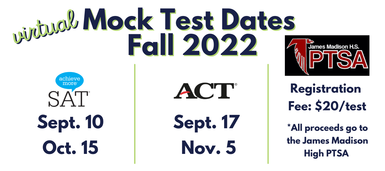 Mock Test Dates Madison High Fall 2022